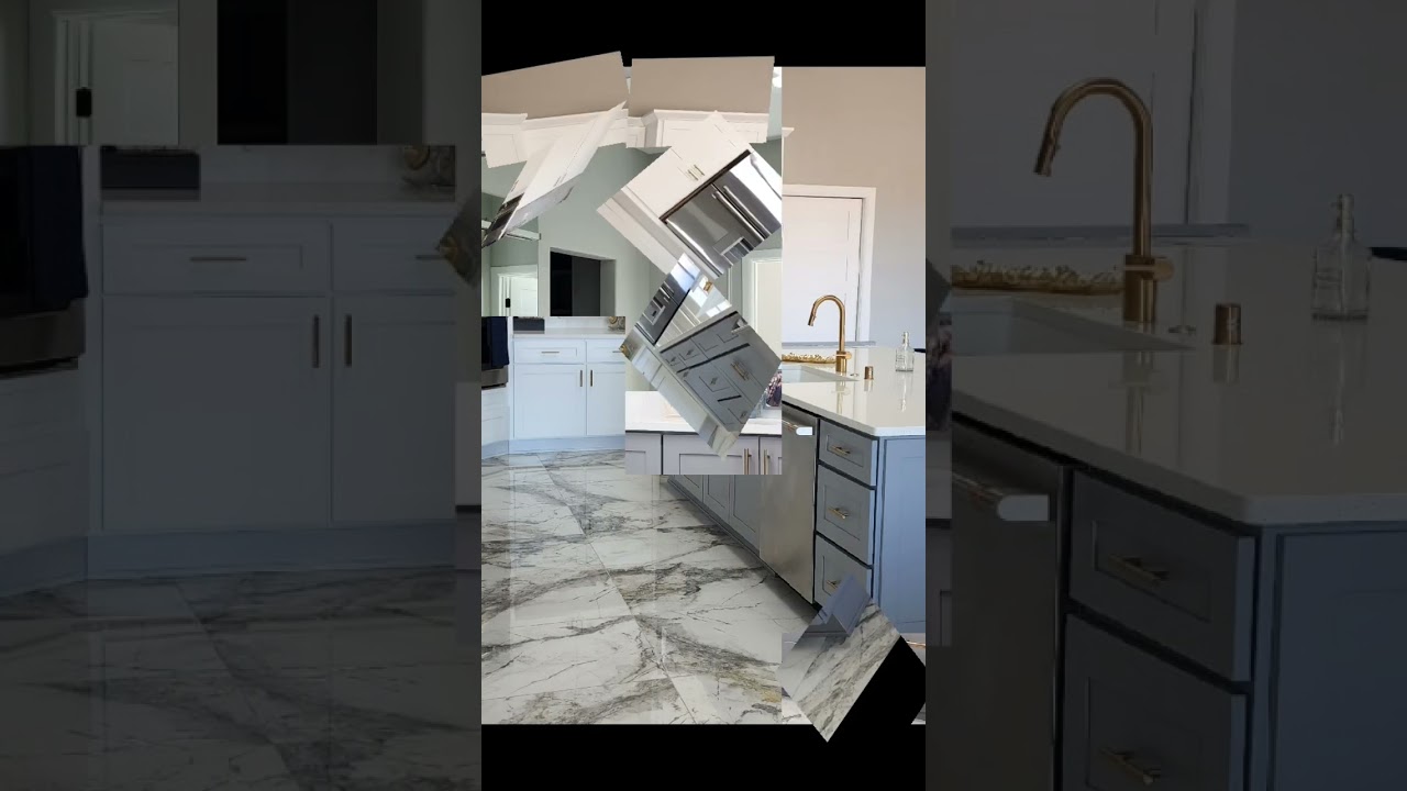 Quartz countertops and shaker cabinets 