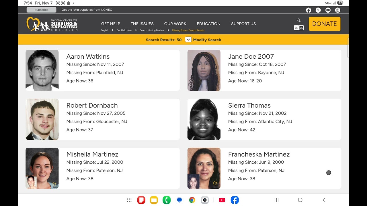 New Jersey missing persons 