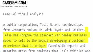 Tesla Motors (in 2011) and the U.S. Auto Industry (Case B) Case Solution & Analysis Caseism.com
