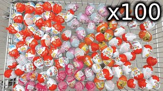 I BUY 100 KINDER SURPRISES - Chocolate Eggs ASMR Toys