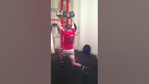 Split squat curl to press