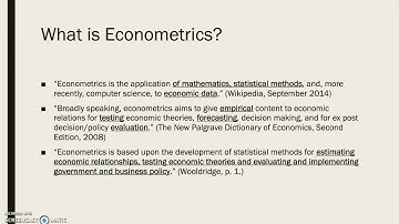 Overview of Econometrics 计量经济学概述