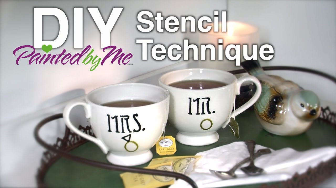 DIY Painted By Me Stencil Technique - YouTube