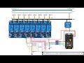 ESP8266/32 (Home Assistant Switch) connected to PCF8574 controlling 8 AC relays