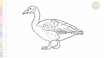 Domestic goose drawing easy | Art tutorial | How to draw A Goose step by step | #artjanag