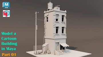 Autodesk Maya Tutorial | How to Model a Cartoon Building | Part 1 of 2.