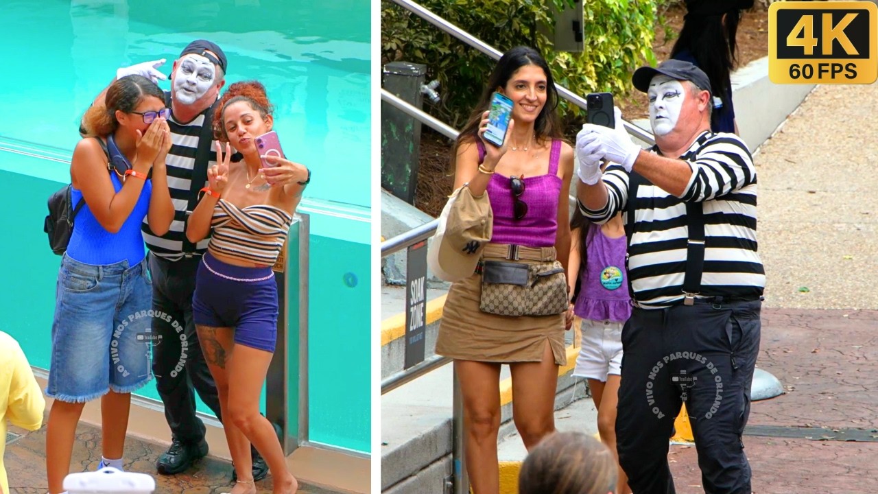 Том, самый высоко оцененный мим в SeaWorld Orlando 👏👏😂🤣 #tomthemime #seaworldmime