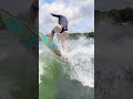 Wakesurfing in the womens pro comp vest
