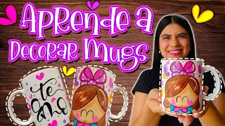 TALLER DECORACIÓN de MUGS! Aprende a Personalizar Mugs, Tazas, Pocillos... Paso a Paso