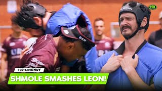 Thumbnail for "Thought he was dead" - Leon DESTROYED in brutal Manly stitch up 💥 | Fletch and Hindy | Fox League