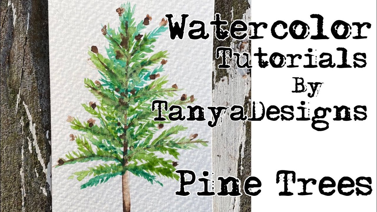 How to Paint a Pine Tree in Watercolor for Beginners, watercolor