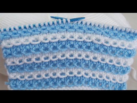 iki şiş kolay örgü model anlatımı 💐crochet knitting