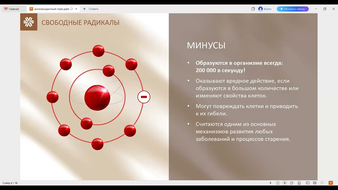 Оксидантный стресс и старение.