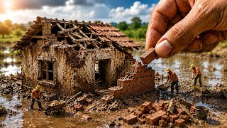 Miniature House Destroyed by Flood 🌊 | Rebuilding a Dream Home From Scratch! 🏠
