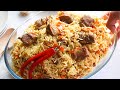 Traditional uzbek pilaf recipe with lamb  uzbek plov uzbekistan national dish  plov pulao or pilaf