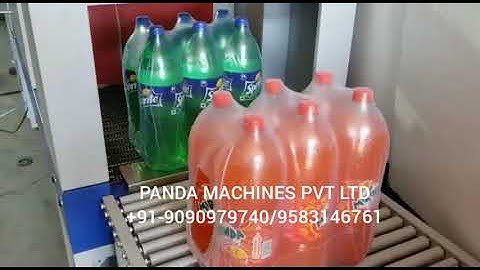 Shrink Wrapping Machine, Web Sealer with Shrink Tunnel for Soda, Juice, Mineral Water Bottle Packing