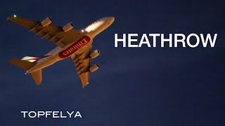 Дальнемагистральные самолёты покидают аэропорт Хитроу ночью