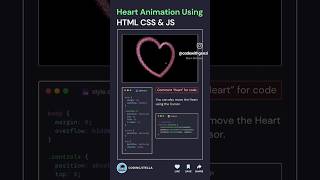 Magical Heart Animation Using HTML, CSS & JS! ❤️✨ #shorts #coding
