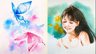 WATERCOLOR #PAINTING IDEAS. #Satisfying Art