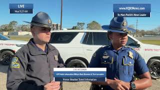 Live Interview with Louisiana State Police Regarding Travel in Winter Weather