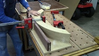 In this video, I create the form to bend the walnut for the bent laminated lower rails. Then I resaw the walnut, thickness it, and use the 