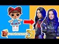 MAL &amp; EVIE 🍎 NUEVA PELICULA DESCENDIENTES 3 🍎 Muñecas LOL Sorpresa! - Transformaciones Fantásticas