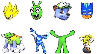Pea Pea Wonderland, Paw Patrol, Pj Masks, Sonic Boom Match The Head Wrong Heads Video For Kids