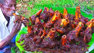 MONSTER BEEF BONE SPICY MARROW | நல்லி எலும்பு கூட்டு | Eating and Cooking Delicious Recipe