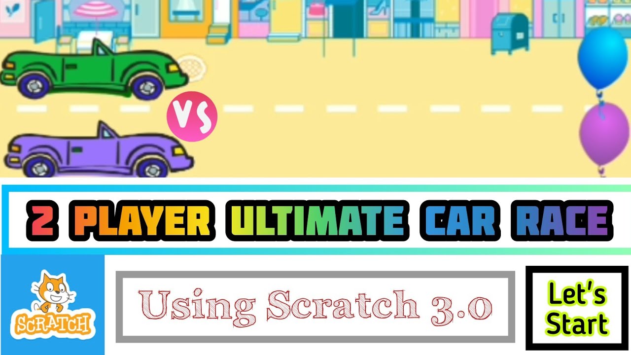 Let's Make 2 player Car Racing Game in Scratch