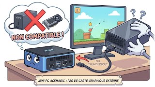 Mini-pc Acemagic AMD Ryzen 7 6800h non compatible carte graphique externe 