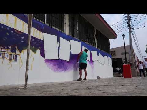Familiares de migrantes desaparecidos pintan mural en La Paz, Honduras - Familiares de migrantes desaparecidos pintan mural en La Paz, Honduras