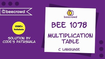 beecrowd Problem 1078 - "Multiplication Table" solution( Bangla ) | C language