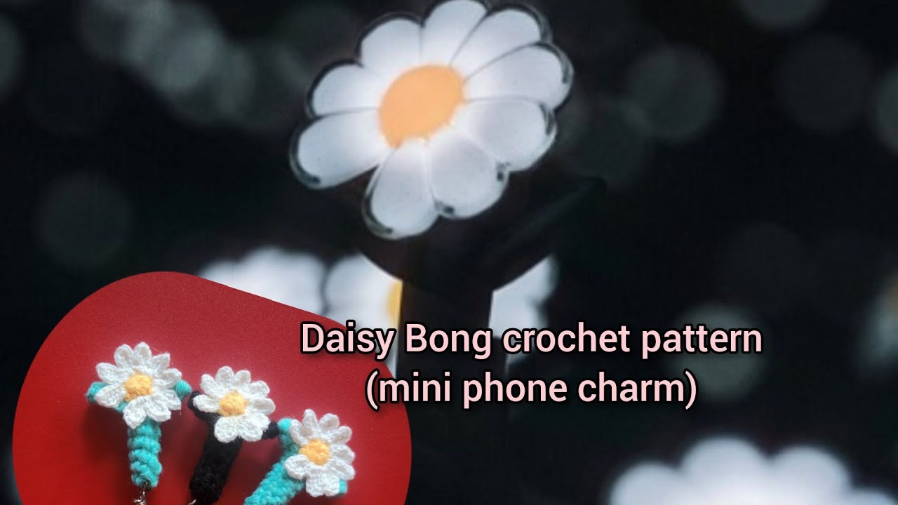 Mini Daisy-bong Phone Charm: Crochet Pattern (G-dragon lightstick)