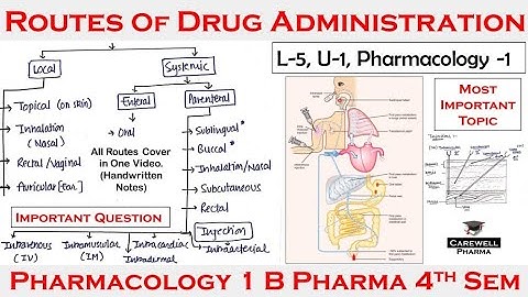 Routes of Drug Administration || L-5, Unit-1 || Pharmacology 1 || B Pharmacy 4th semester | Carewell