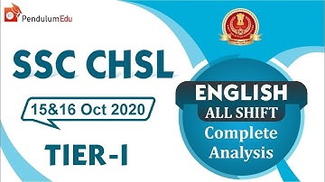 All Questions asked in English- SSC CHSL 16 October and 15 October 2020 All Shifts