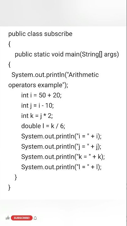 #Arithmetic operators in java programming #shorts - YouTube image.