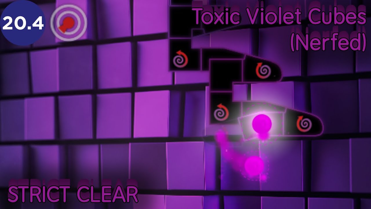 [ADOFAI 20.4] Toxic Violet Cubes (Nerfed) (NO MISS CLEAR) - YouTube