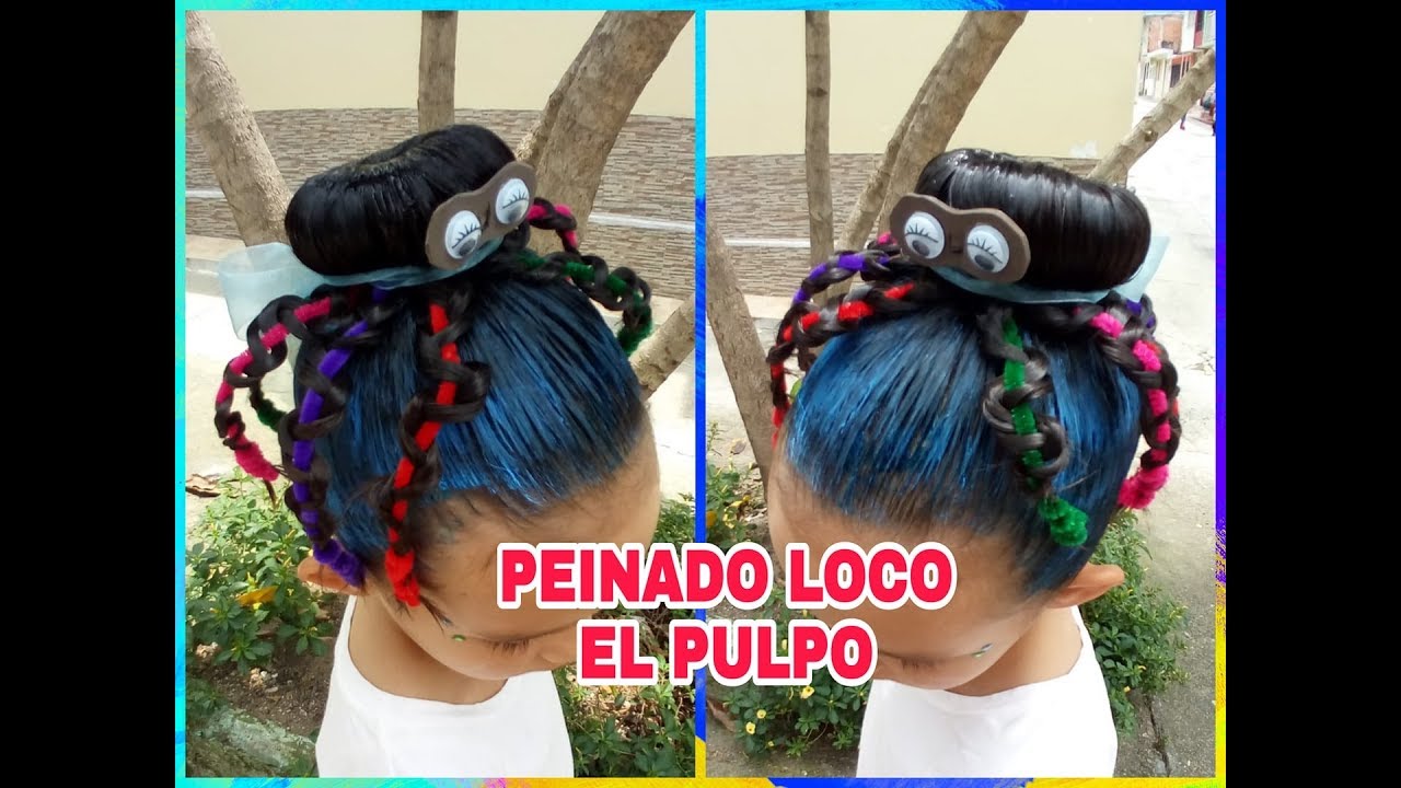 PEINADO LOCO EL PULPO ????/ PASO A PASO/ DIVERTIDO - YouTube