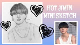 BTS Drawing | Hot Jimin || Lovely Jimin sketch || Baby mochi drawing