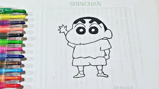 Drawing and coloring pages Shinchan with 12 Color Crayons screenshot 4