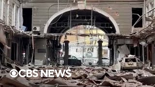 Video shows destructive aftermath in Kharkiv, Ukraine's second-largest city