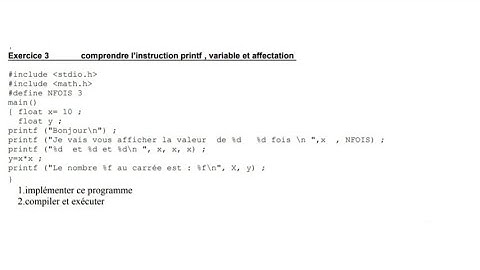 Exercice comprendre l