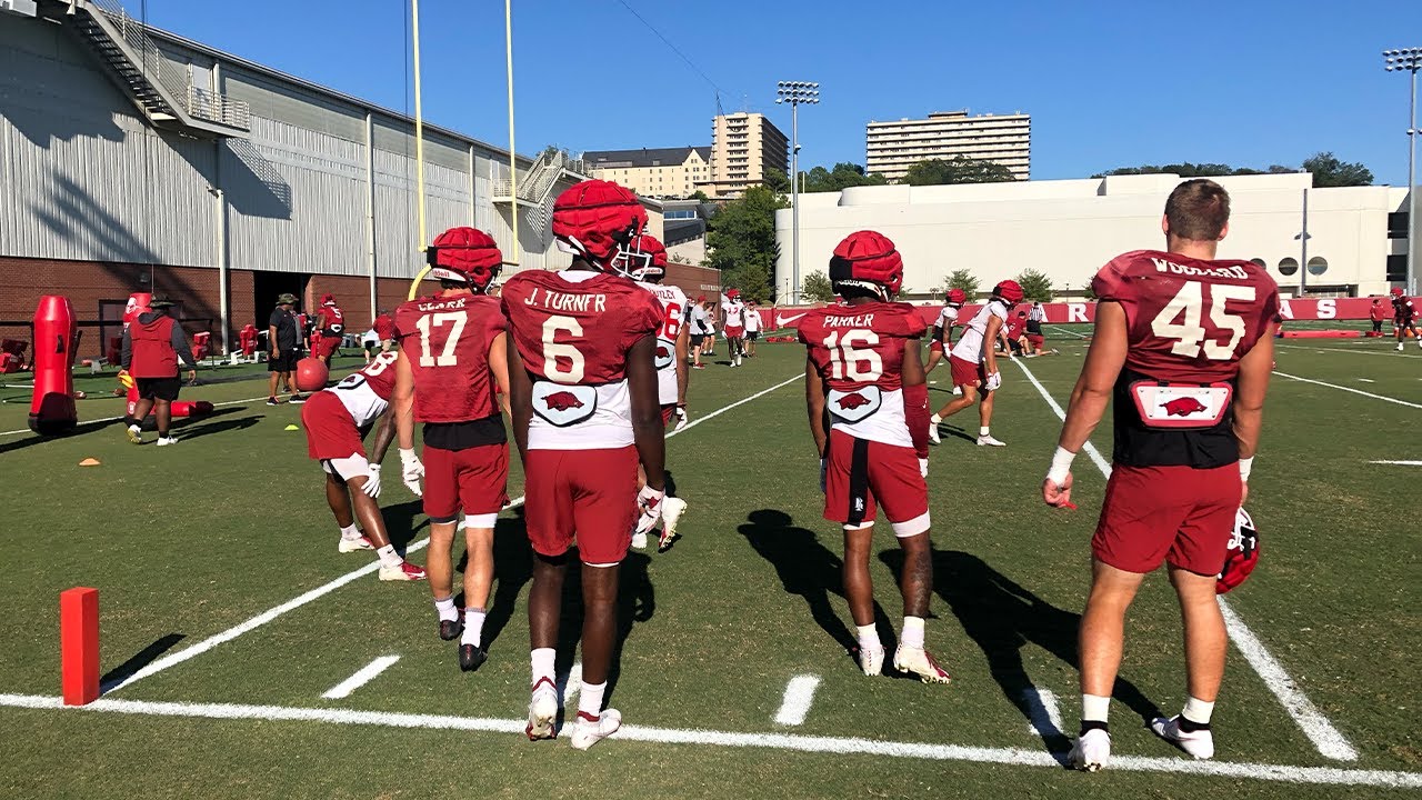 Video from Arkansas football's Monday practice Missouri State week