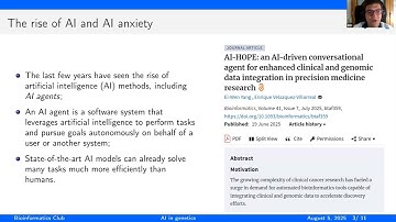 Bioinformatics Club | 5.08 - What is the role of AI in the analysis of genetic variation?