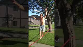 backflip on a slackline. first one i ever landed