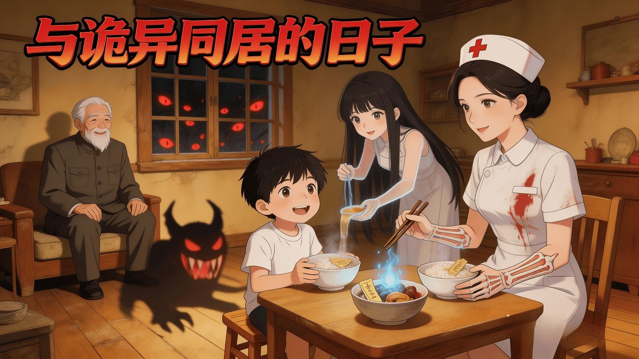 《與詭異同居的日子》📢新番上線丨當怪談世界的詭異都成了他的“家人”，每一次規則考驗，都是彼此守護的證明。以羈絆爲盾，以愛爲刃#逆襲 #開掛 #漫劇