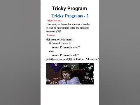 Tricky program in python | Even Number by modulus #python #learnpython ...