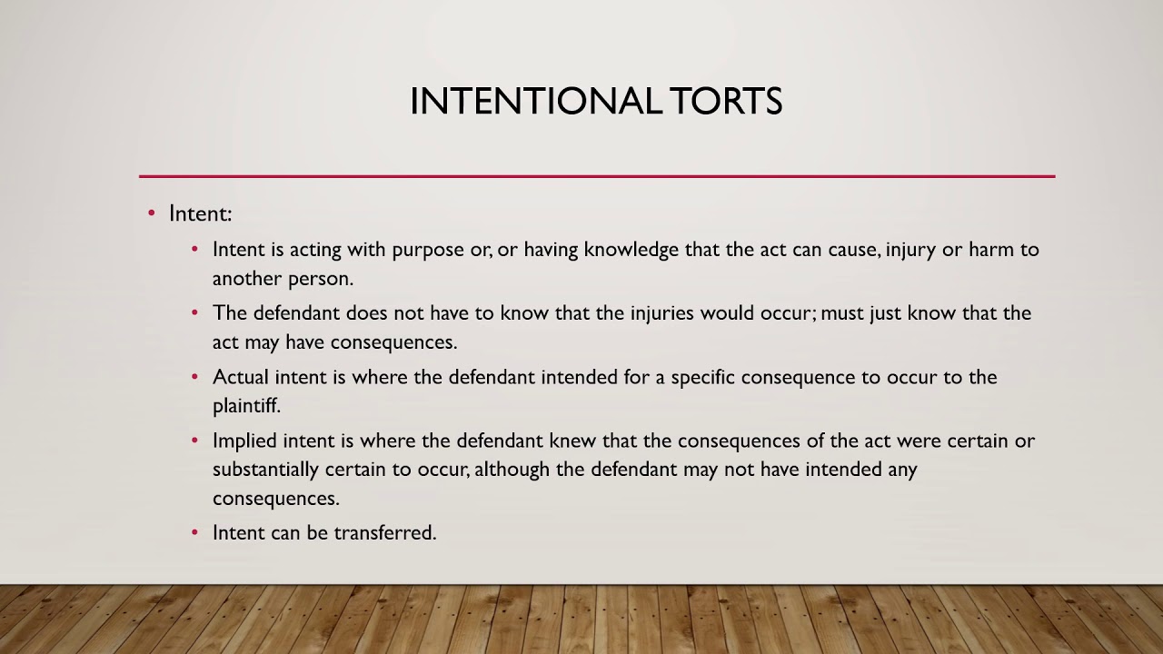 Week 2 - Intentional Torts - YouTube