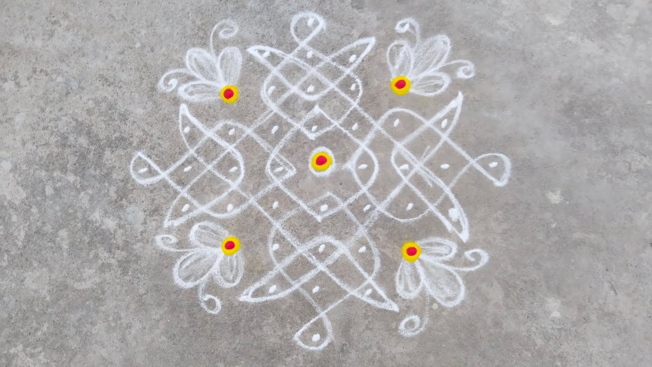 9to1 dots kolam design muggu rangoli 🌺🌺 - YouTube