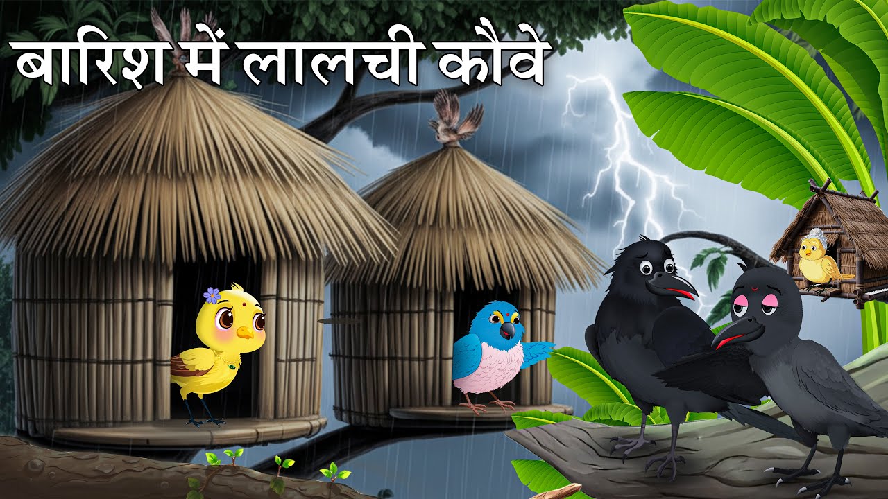 बरसात में लालची कौवे | Lalchi Kauwa Cartoon | Tuni chidiya ki kahani | Moral Story | Dream World